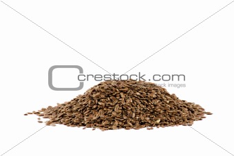 A nice pile of some flax-seed isolated on white background