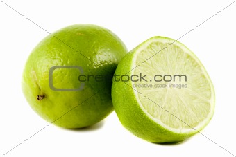 Lime fruits isolated on white background