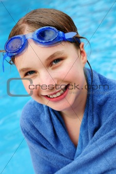 Teenage girl at swimming pool