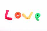 Word love from plasticine stic