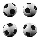 Four soccer balls