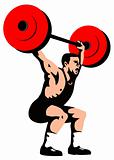 Weightlifter lifting weights