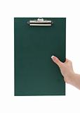 hand with clipboard