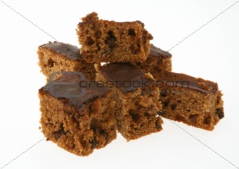 pieces of ginger cake on white