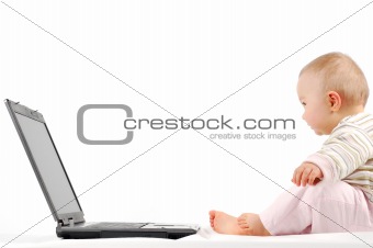 baby having fun with laptop #13