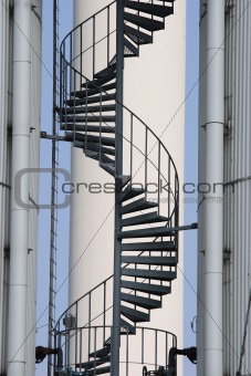 Thermal power station  spiral staircase  