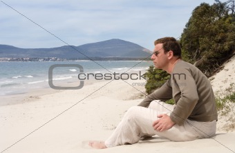 man on a beach