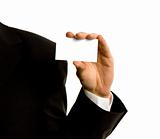 Businesscard in the hand of a businessman