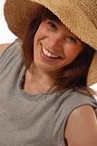 young lady  with straw hat