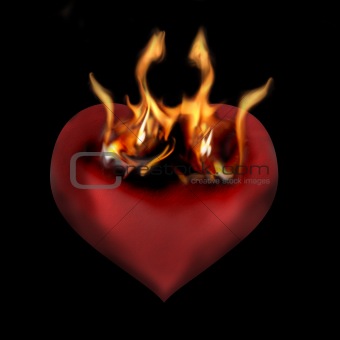 flaming love hearts