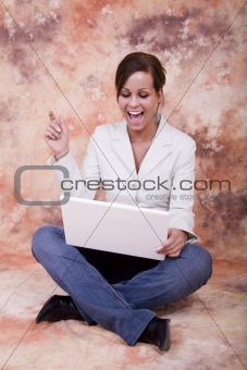Happy girl with laptop