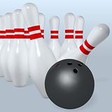 bowling ball hit pins
