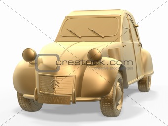 golden vintage car