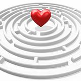 red heart in maze