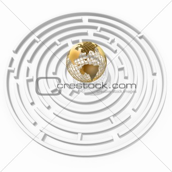 globe in maze