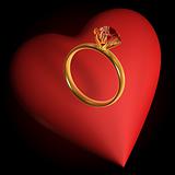 diamond ring and heart