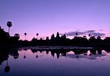Angkor Wat silhouette reflected at sunrise