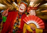 Masked Ohara Festival Dancers in Japan