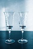 Two glasses for a sparkling wine