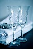 Two glasses and cloth