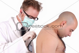 funny doctor checking a patient 