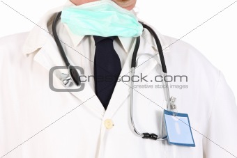 doctor with stethoscope and permit