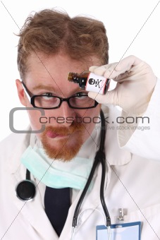 doctor with poison bottle 
