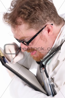 doctor holding a folder of information