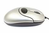 Silver computer mouse isolated