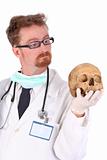doctor with skull