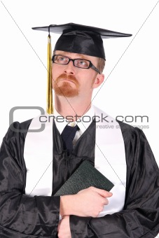 graduation a young man cry