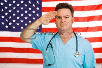 Doctor Salutes the Flag