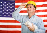 Patriotic Construction Worker
