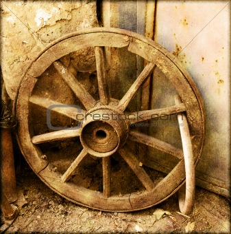 Old cart wheel