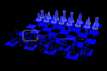Glowing chess board