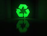 Glowing recycling symbol