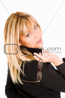 beautiful young woman with eyeglasses
