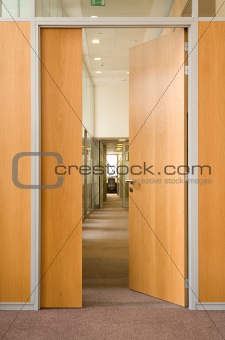 Door in a corridor