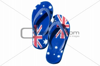 Isolated Australian Thongs or Flipflops