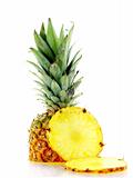 fresh ripe pineapple with slices