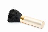 Gold makeup brush isolated 
