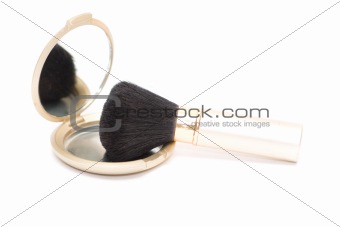 Brush for makeup reflected in mirror