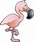 Cute Pink Flamingo Vector Illustration