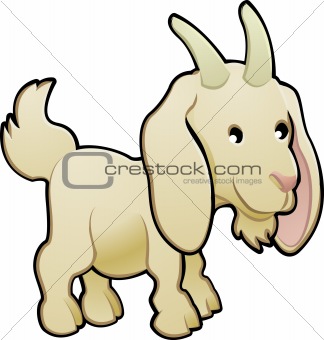 Cute Goat Farm Animal Vector Illustration