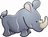 Cute Rhino Vector Illustration