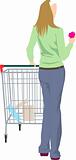 female with shopping trolley