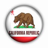 Round Button USA State Flag of California