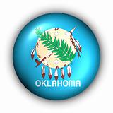 Round Button USA State Flag of Oklahoma