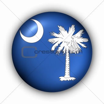 Round Button USA State Flag of South Carolina