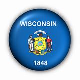 Round Button USA State Flag of Wisconsin